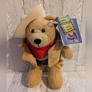 Cowboy Bear - Brown and Red Stuffed Animal USPS Stamp Bear
